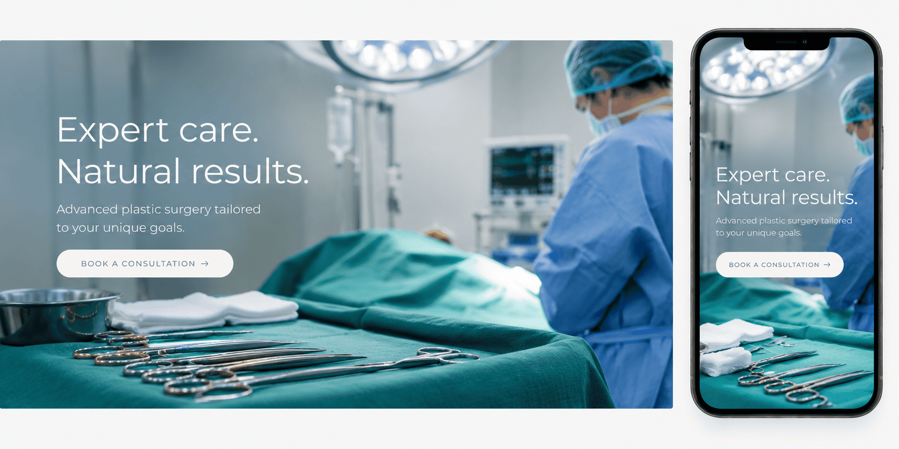 Expert care clinic website design concept